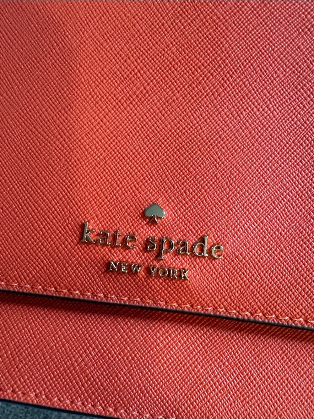 kate spade Coral-Orange Leather Chain Crossbody Bag